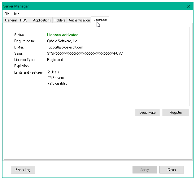 Thinfinity VirtualUI License Registration