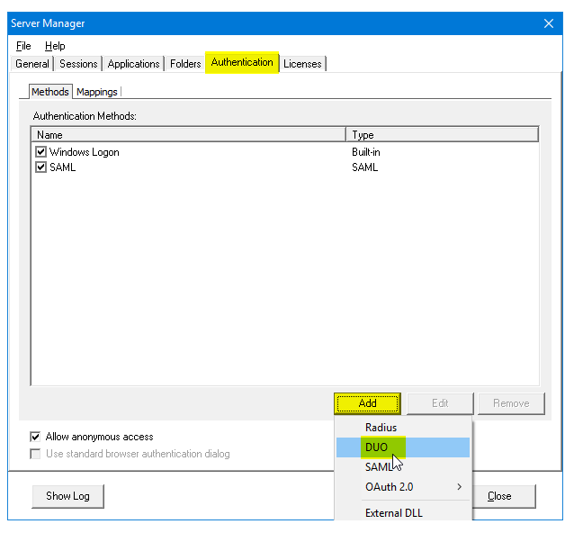 Configure VirtualUI to support Duo Secure Login 2FA for web apps