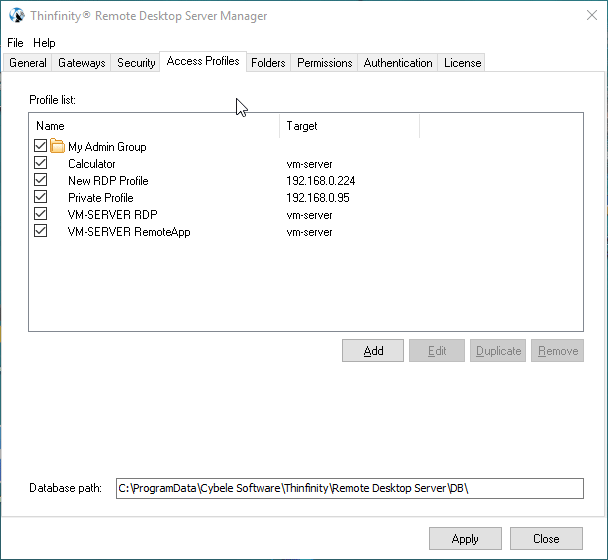 Manage Access Profiles with folders