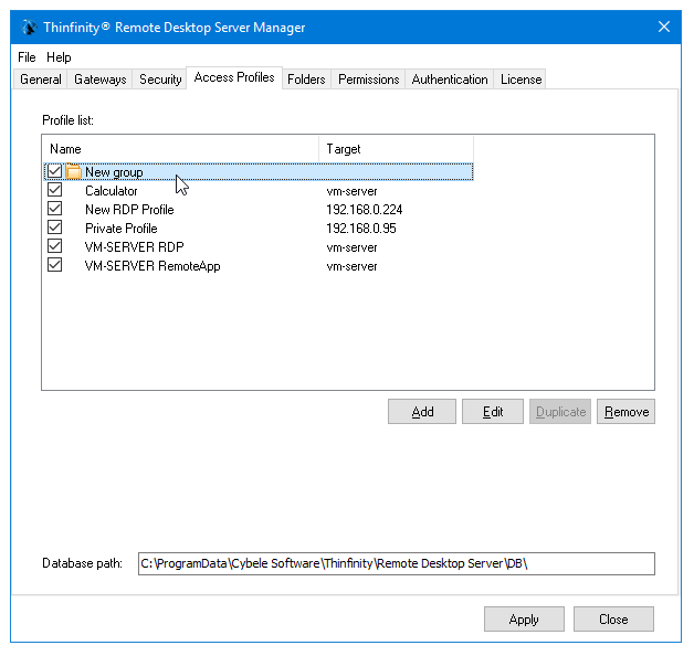Windows Server Manager for Thinfinity Remote Desktop