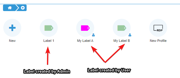 Customize the RDP access profiles with labels