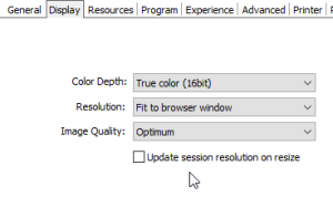 Adjust the RDP resolution to the browser’s resolution
