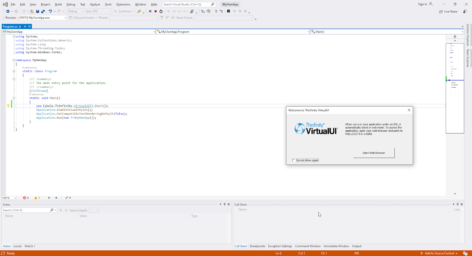 Run .net applications in the cloud with VirtualUI