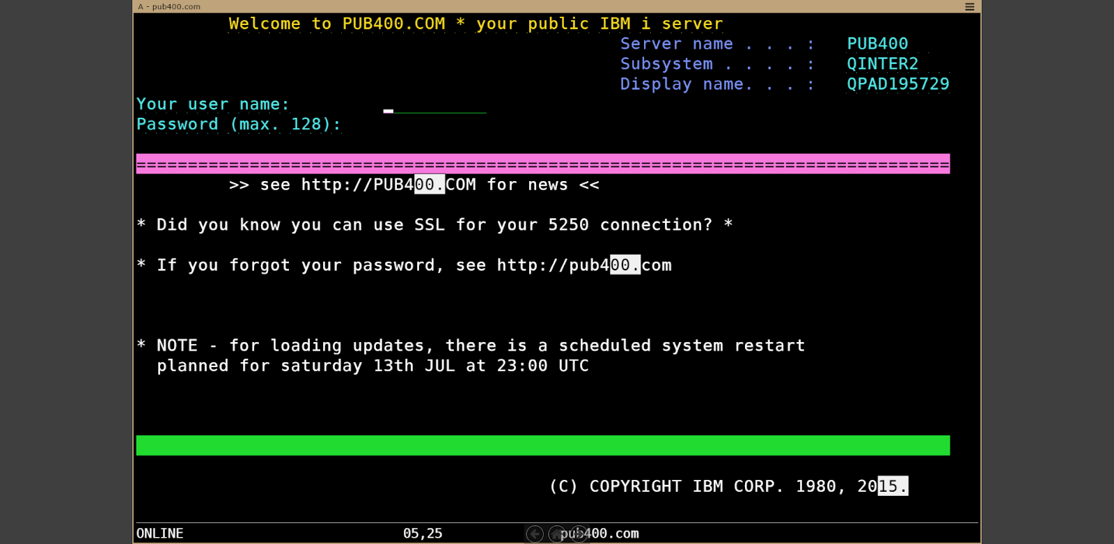 Create a new connection to a mainframe with z/Scope Anywhere