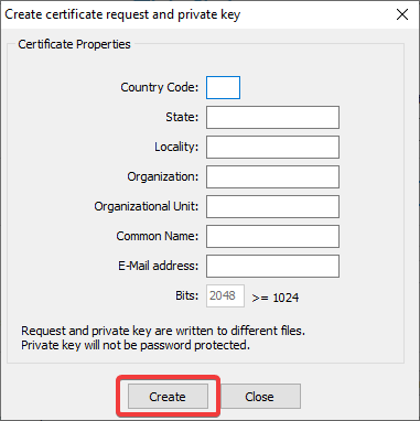 How to create a certificate request and add it in Thinfinity Remote Desktop