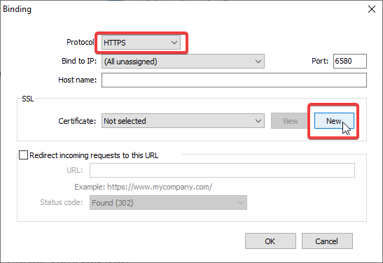 How to create and add a certificate request in Thinfinity Virtual UI