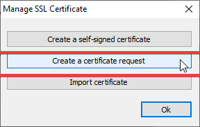 How to create and add a certificate request in Thinfinity Virtual UI