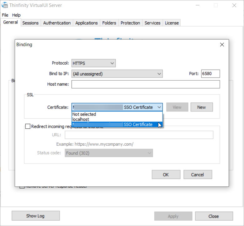 How to create and add a certificate request in Thinfinity Virtual UI