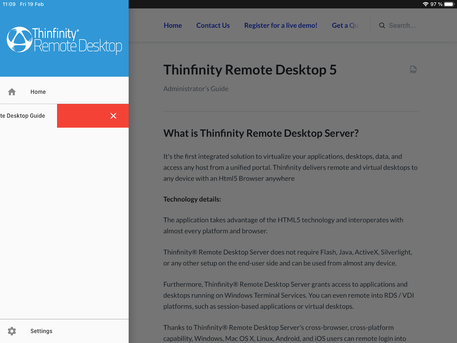 Thinfinity Remote Desktop 5.0. IPAD Application-04