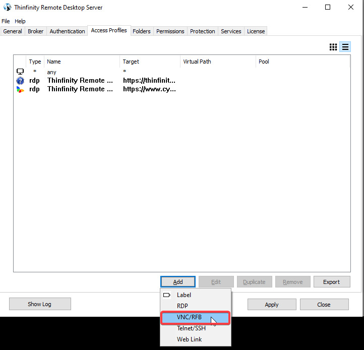 How to Create a VNC Connection using Thinfinity Secondary Pools Feature - 11