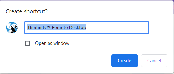 How to create a desktop shortcut to Thinfinity® Remote Desktop - 02