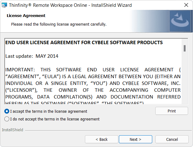 license of remote workspace