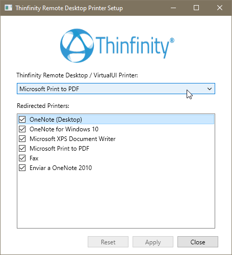 Thinfinity Remote Printer Setup
