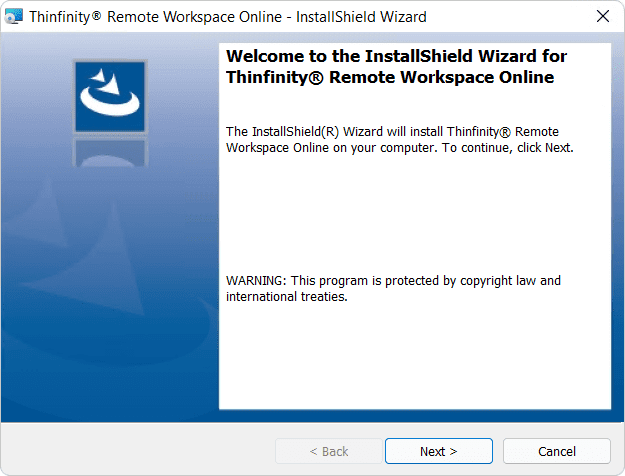 installshield wizard for remote workspace