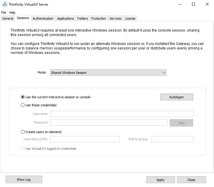 shared windows sessions with Thinfinity VirtualUI