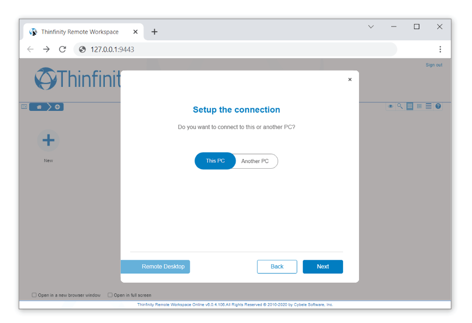 Set-up Connection - Thinfinity Remote Workspace