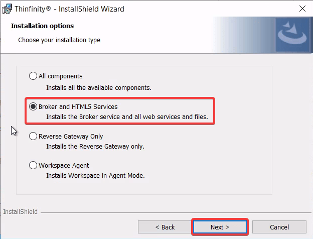 Configure load balancing in Thinfinity Remote Workspace v6.0, step 08