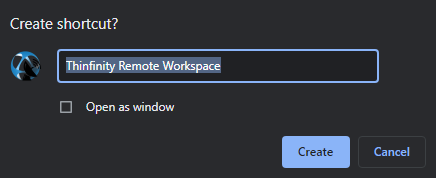 Create a desktop shortcut to Thinfinity Remote Workspace, step 02