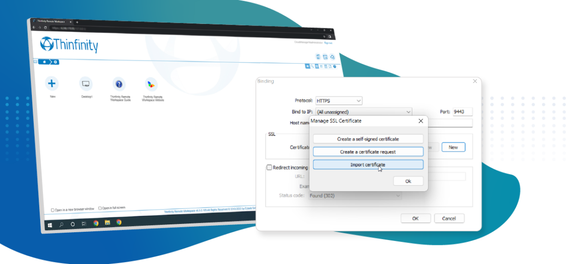 Create a certificate request and add it in Thinfinity Remote Workspace, step 0Create a certificate request and add it in Thinfinity Remote Workspace