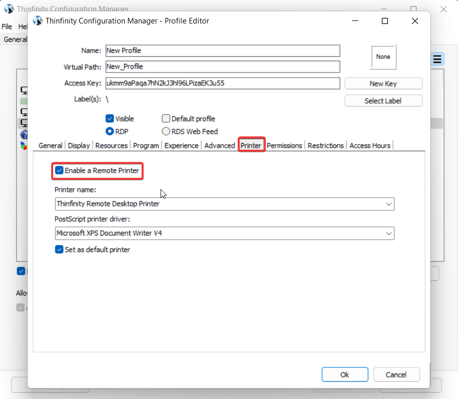 Printing documents using Remote Workspace, step 02