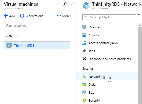 Web access for Azure VMs with Thinfinity Remote Workspace, step 02